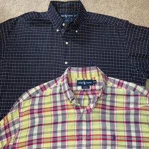(2) Ralph Lauren Blake Button Up Shirts Medium EUC